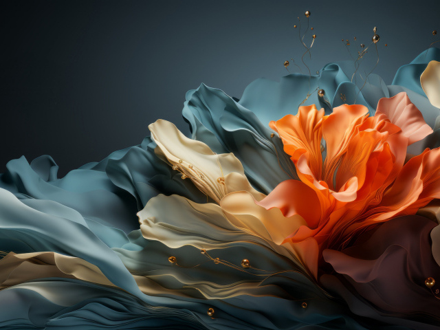 Красивый волнистый абстрактный цветок