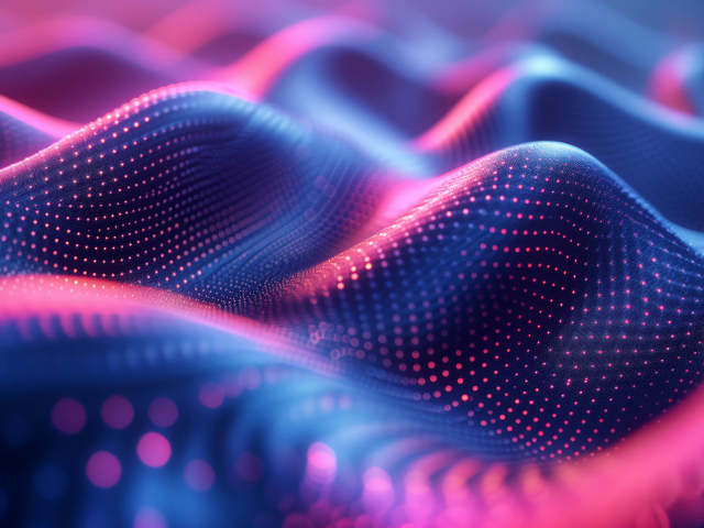 Черные абстрактные волны в розовых точках