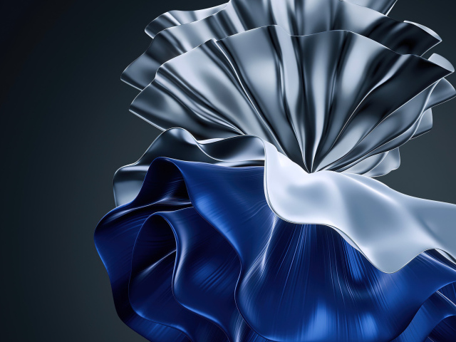 Синий и серебристый узор на сером фоне