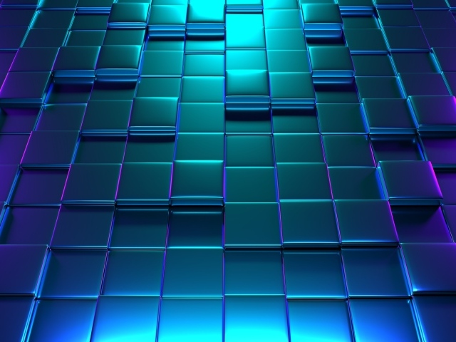 Голубые стальные 3д кубы