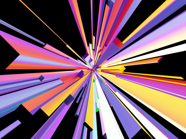 Динамические разноцветные геометрические 3д фигуры