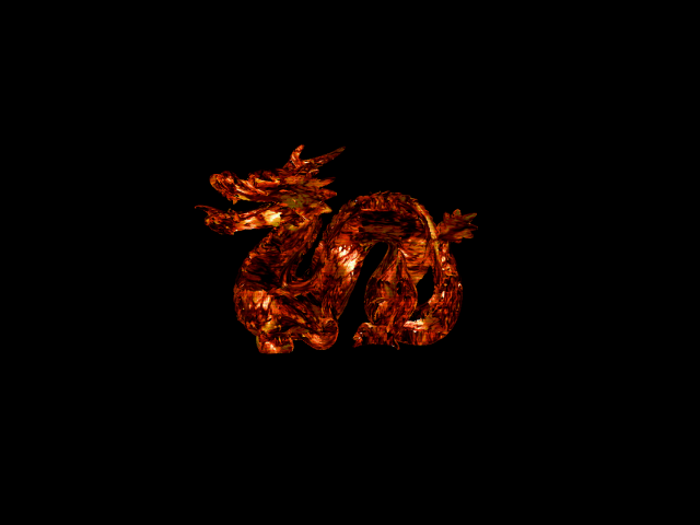 Огненный 3д дракон на черном фоне