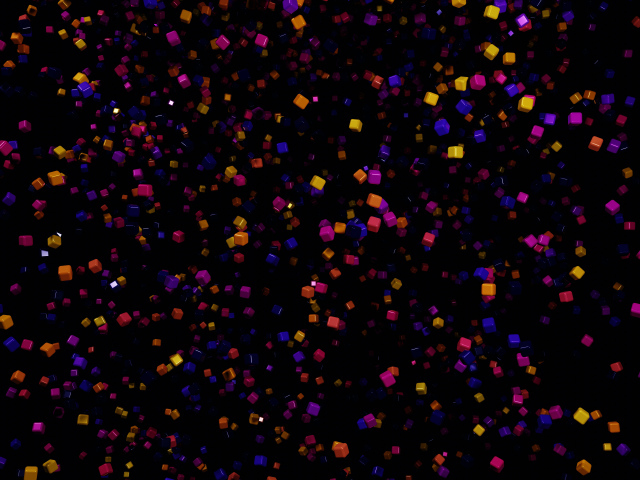 Разноцветные абстрактные кубики в воздухе