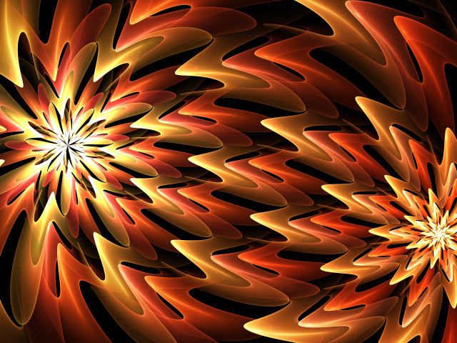 Оранжевые цветочные абстрактные фигуры 