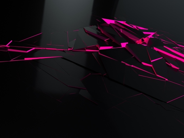 Осколки разбитого черного стекла 3д графика