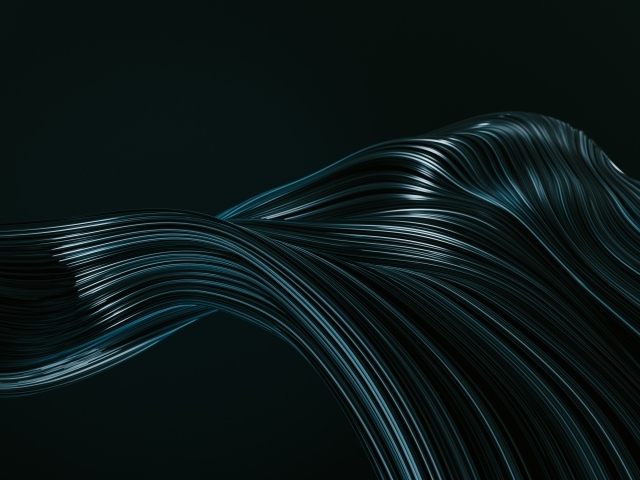 Плавные волнистые линии на черном фоне