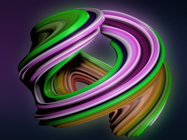 Извилистая разноцветная 3д абстракция