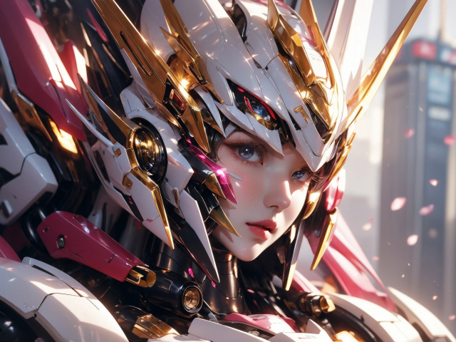 Аниме девушка в костюме робота