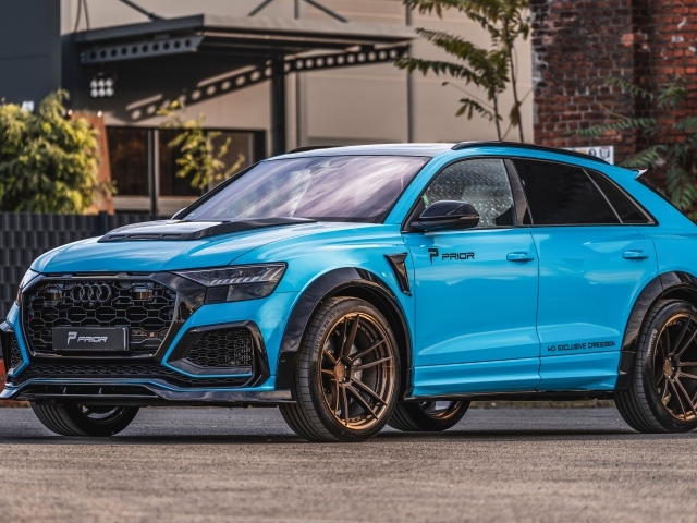 Голубой автомобиль  Prior-Design PD-RS800 Widebody Aerodynamic Kit