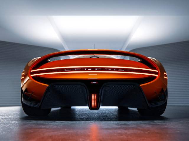 Вид сзади на автомобиль Genesis X Gran Berlinetta