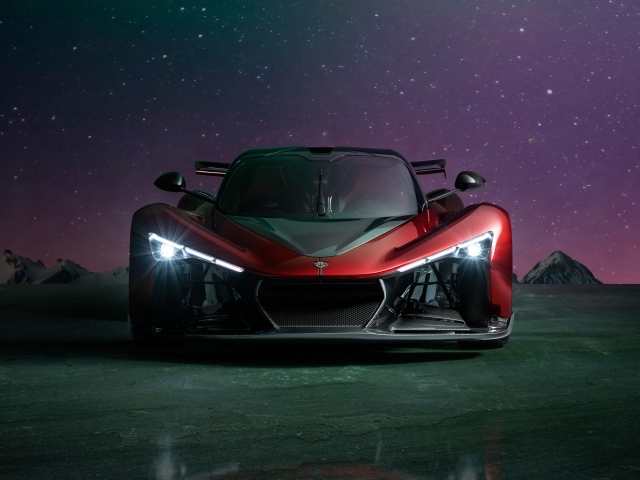 Красный автомобиль Zenvo Aurora Agil  вид спереди