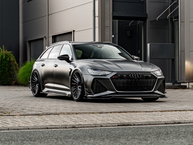 Черный автомобиль Audi RS6 C8 Tuning Prior Design