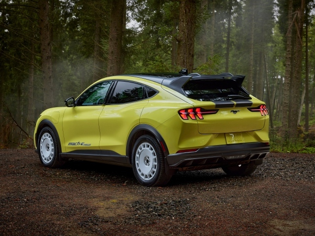 Автомобиль Ford Mustang Mach-E Rally 2024  года вид сзади