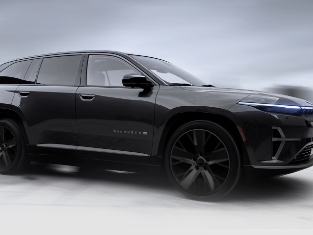 Стильный черный автомобиль Jeep Wagoneer S 2025 года