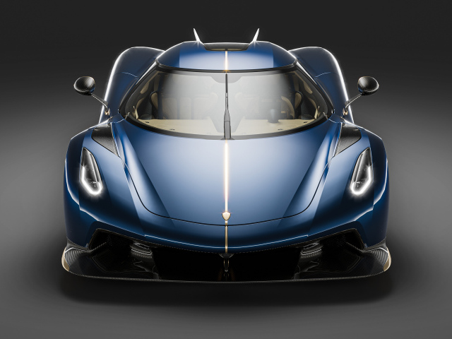 Вид спереди на автомобиль Koenigsegg Jesko Absolut