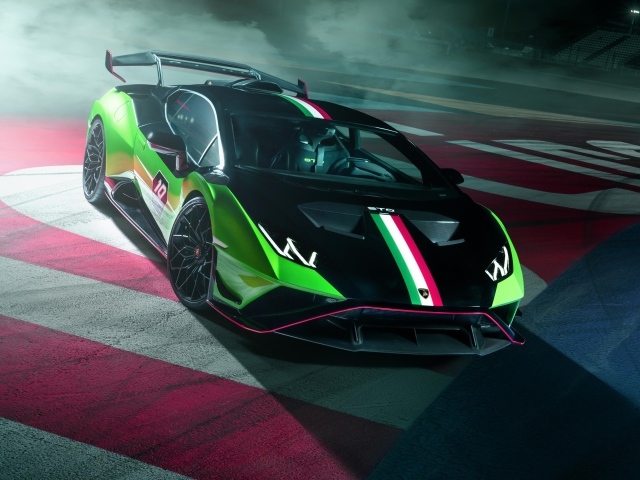 Быстрый автомобиль Lamborghini Huracan STO SC 10 Anniversario