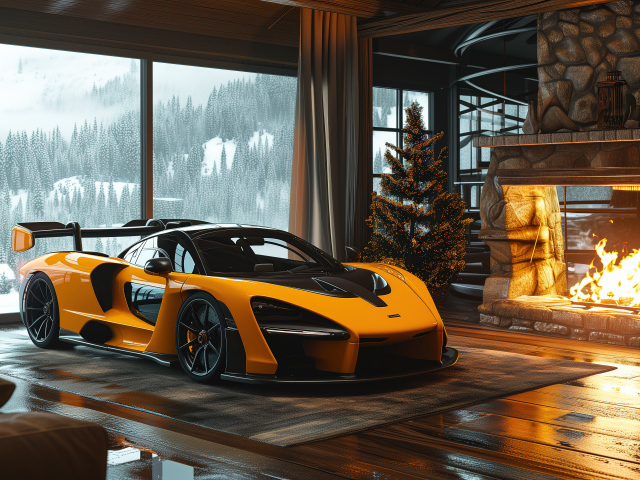 Быстрый спорткар McLaren Senna Cozy в доме