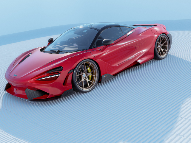Красный автомобиль McLaren 765LT CGI