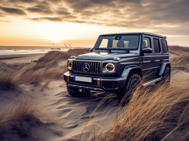 Внедорожник Mercedes-Benz G63 AMG на пляже
