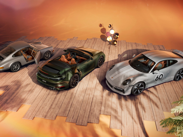 Три автомобиля Porsche 911 Turbo S