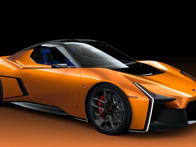 Оранжевый спортивный автомобиль Toyota FT-Se