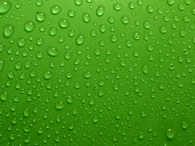 Капли воды на зеленом фоне