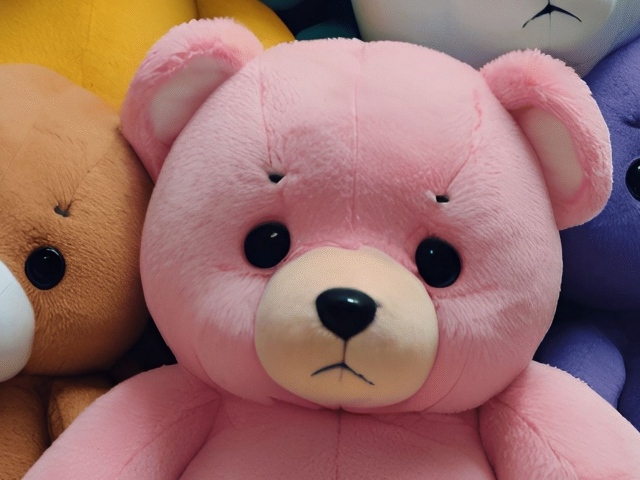 Разноцветные плюшевые медведи крупным планом