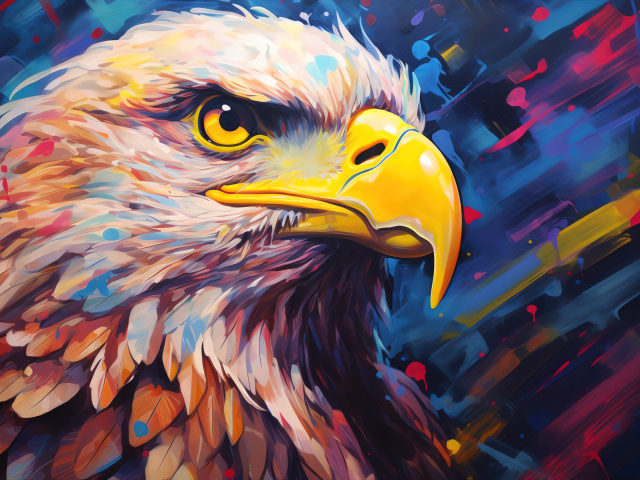 Нарисованный орел крупным планом