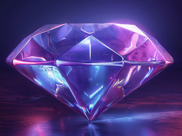 Большой неоновый алмаз 