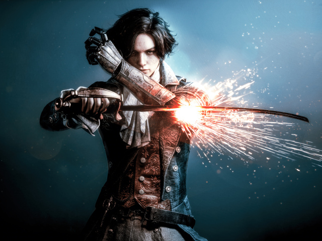 Персонаж Пиноккио с мечом компьютерная игра Lies of P