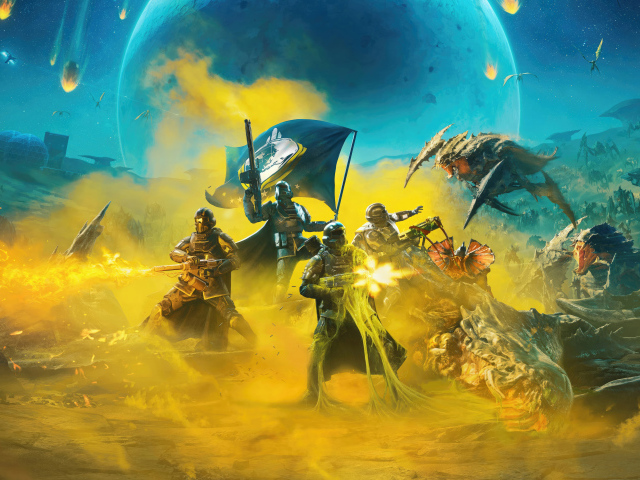 Кадр компьютерной игры Helldivers 2