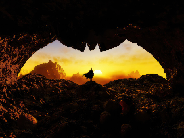 Выход в пещере в форме Бэтмена