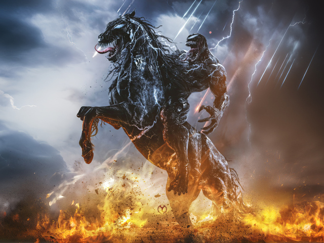 Монстр на черном коне в фильме Веном: Последний танец, 2024