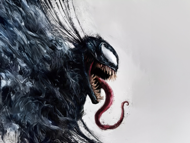 Монстр на сером фоне в фильма Веном: Последний танец, 2024