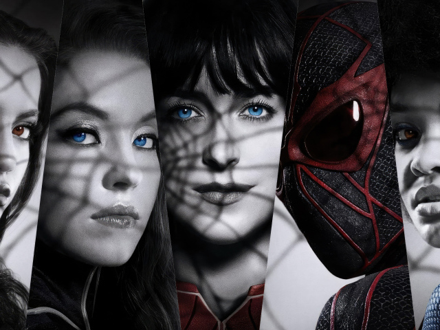 Постер с главными героями фильма Мадам Паутина