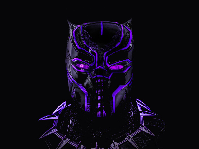 Супергерой Черная пантера на черном фоне