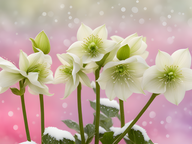 Белая рождественская роза на розовом фоне