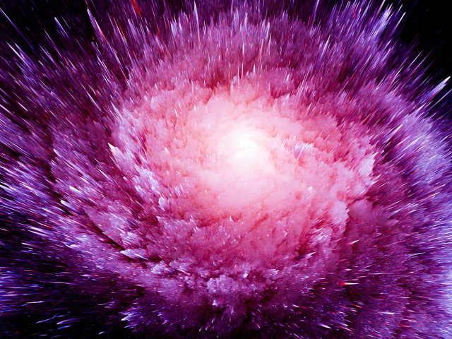 Яркая розовая вспышка в космосе