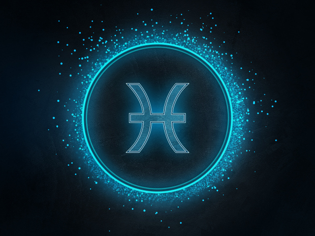 Синий яркий знак рыбы