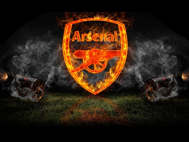 Огненный логотип футбольного клуба Арсенал
