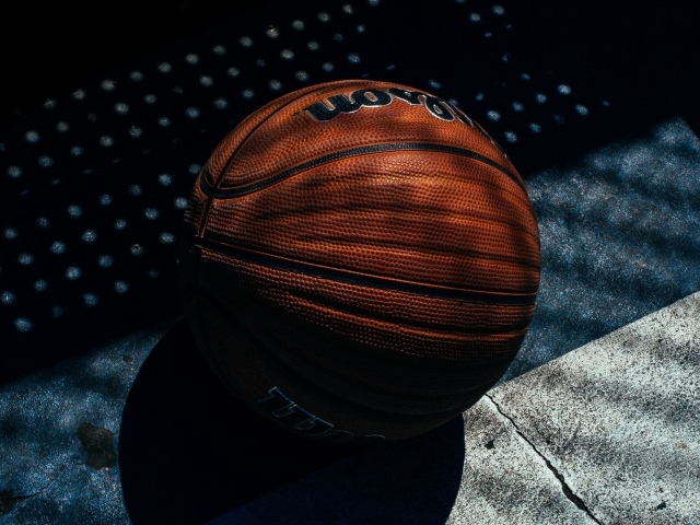 Большой кожаный баскетбольный мяч