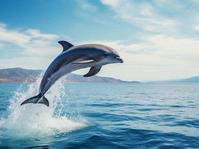 Дельфин выпрыгивает из воды