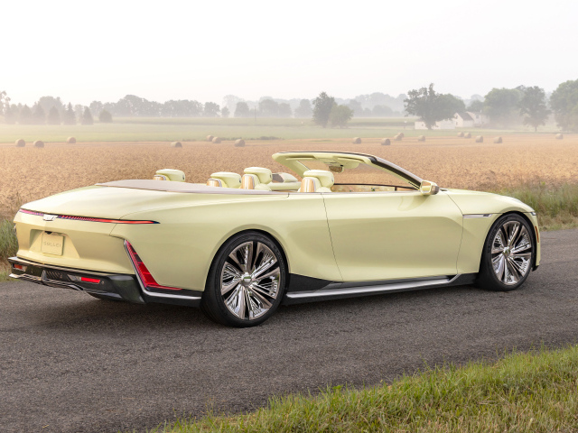 Желтый Cadillac Sollei Concept вид сзади