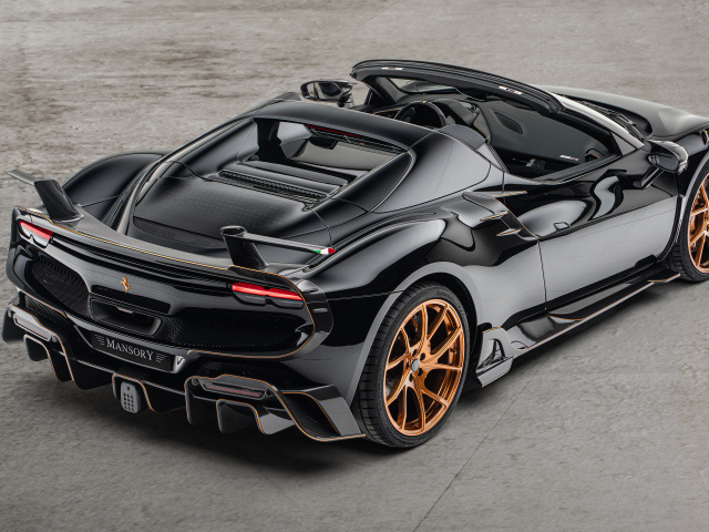 Вид сверху на автомобиль Ferrari 296 GTS Mansory Tempesta