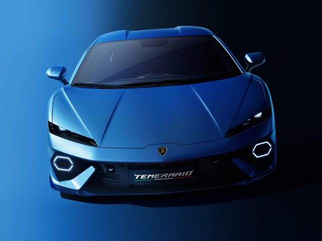 Вид спереди на автомобиль Lamborghini Temerario
