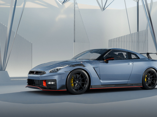 Вид сбоку на автомобиль Nissan GT-R Nismo