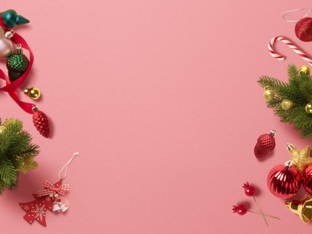 Розовый фон с игрушками, шаблон для открытки 