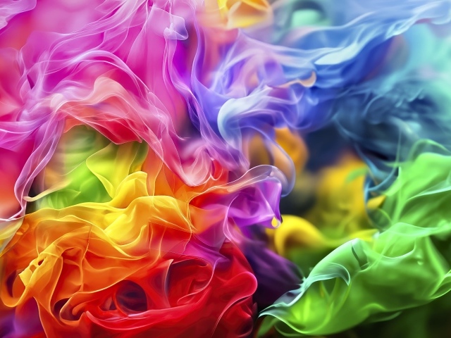 Клубы разноцветного дыма 