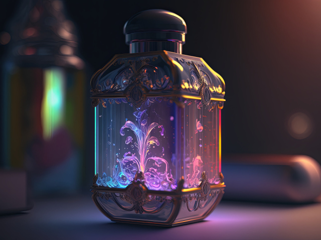 Красивый волшебный фонарь на столе