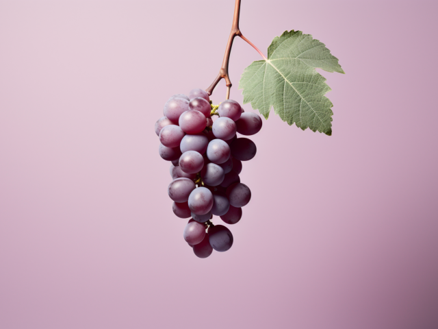 Гроздь винограда на сиреневом фоне